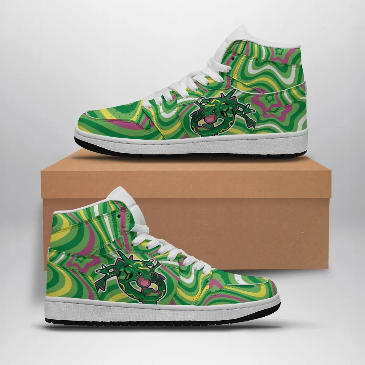 Rayquaza Trippy Pokemon Air Jordan 1 Shoes