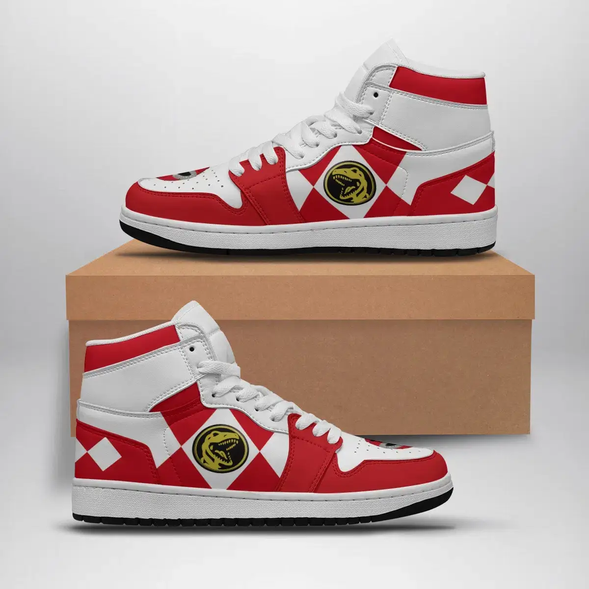 Red Ranger Mighty Morphin V2 Power Rangers Air Jordan 1 Shoes