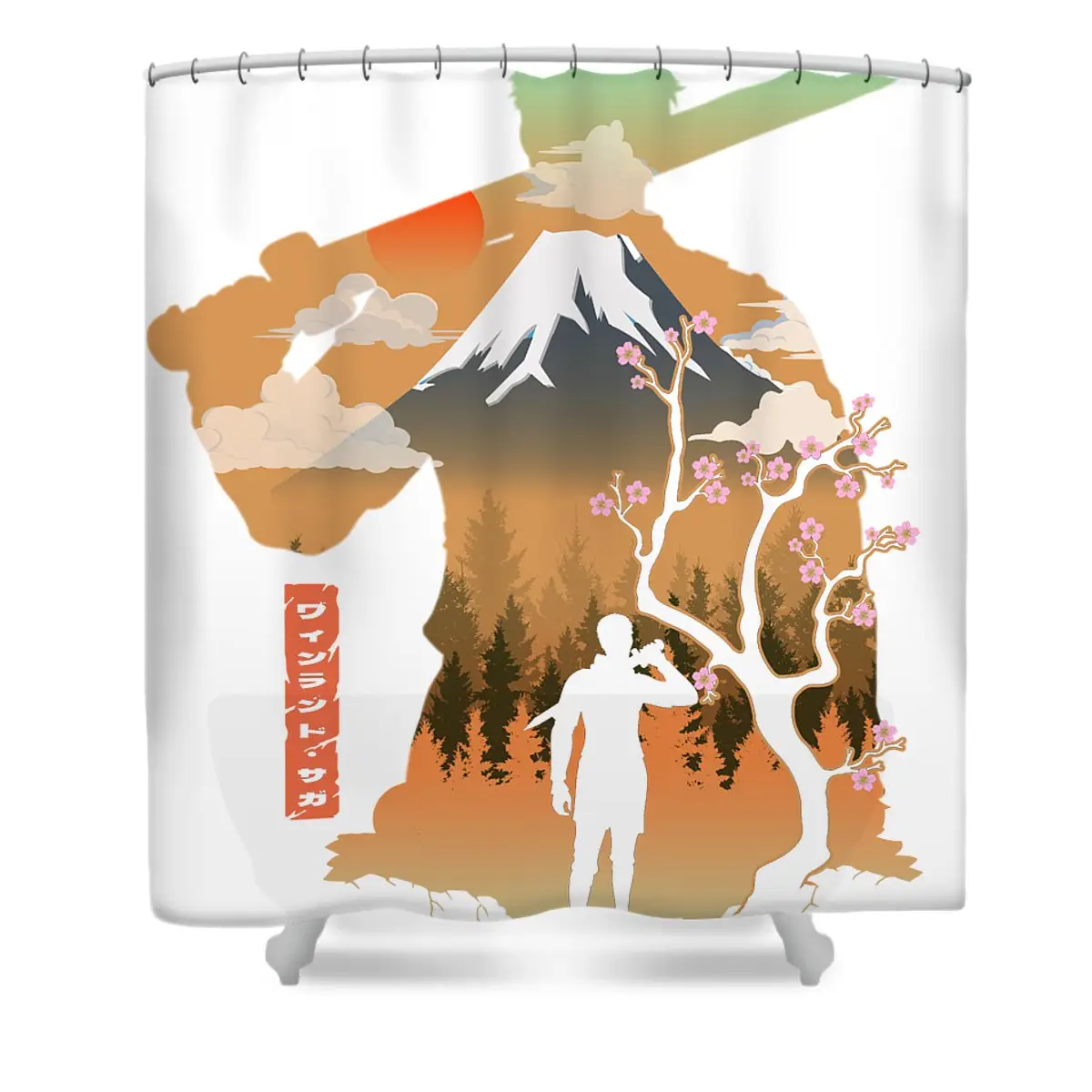 Retro Askeladd Vinland Saga Shower Curtain | Anime Shower Curtains