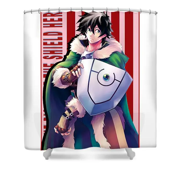 Retro Rising Of The Shield Hero Naofumi Manga Series Shower Curtain | Anime Shower Curtains