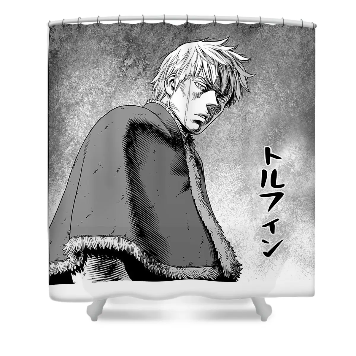 Retro Thorfinn Vinland Saga Shower Curtain | Anime Shower Curtains