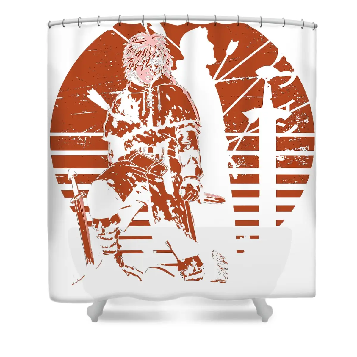 Retro Viking Vinland Saga Shower Curtain | Anime Shower Curtains