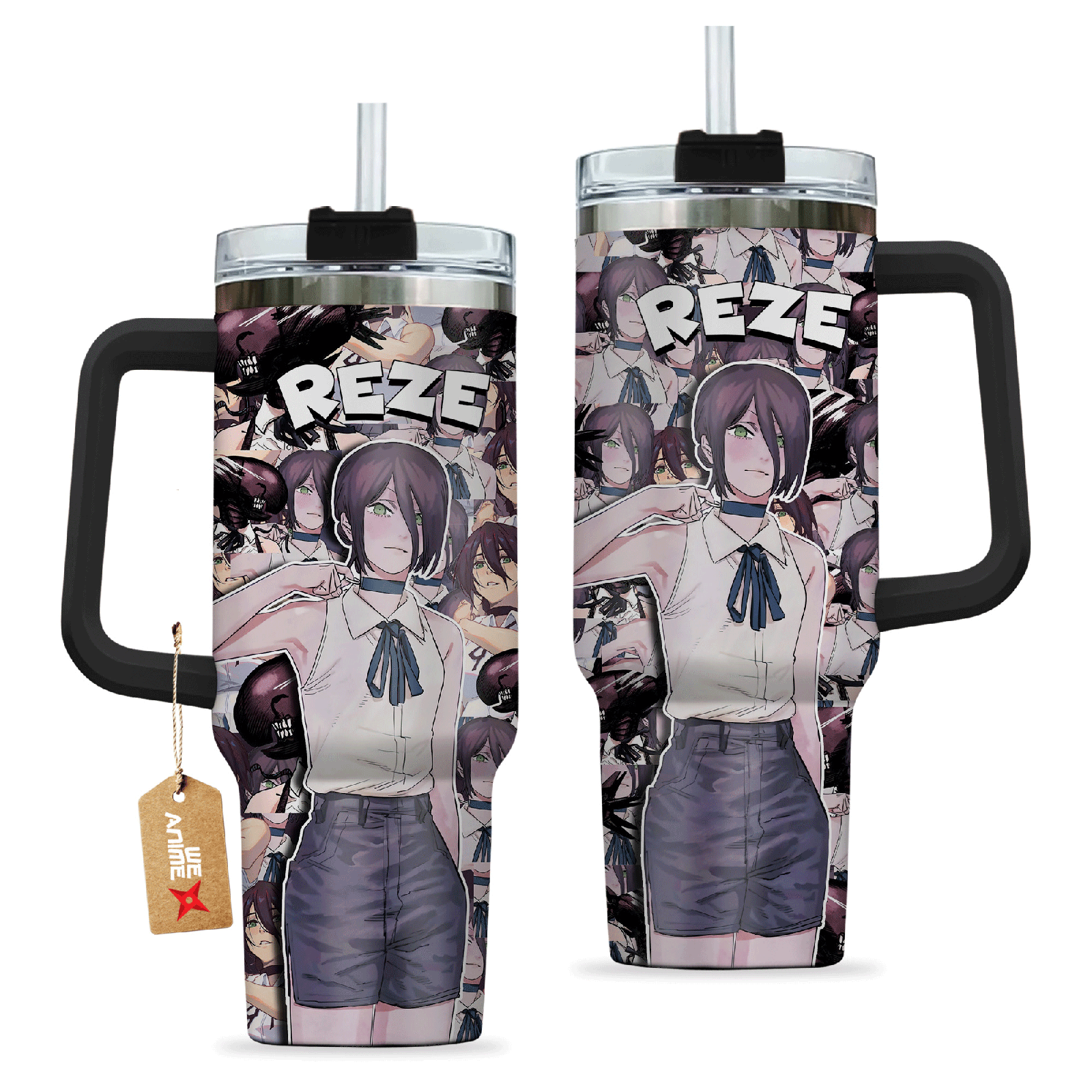 Reze Sawchain Man Anime Custom  Quencher   40oz Stainless Steel Tumbler With Handle HG
