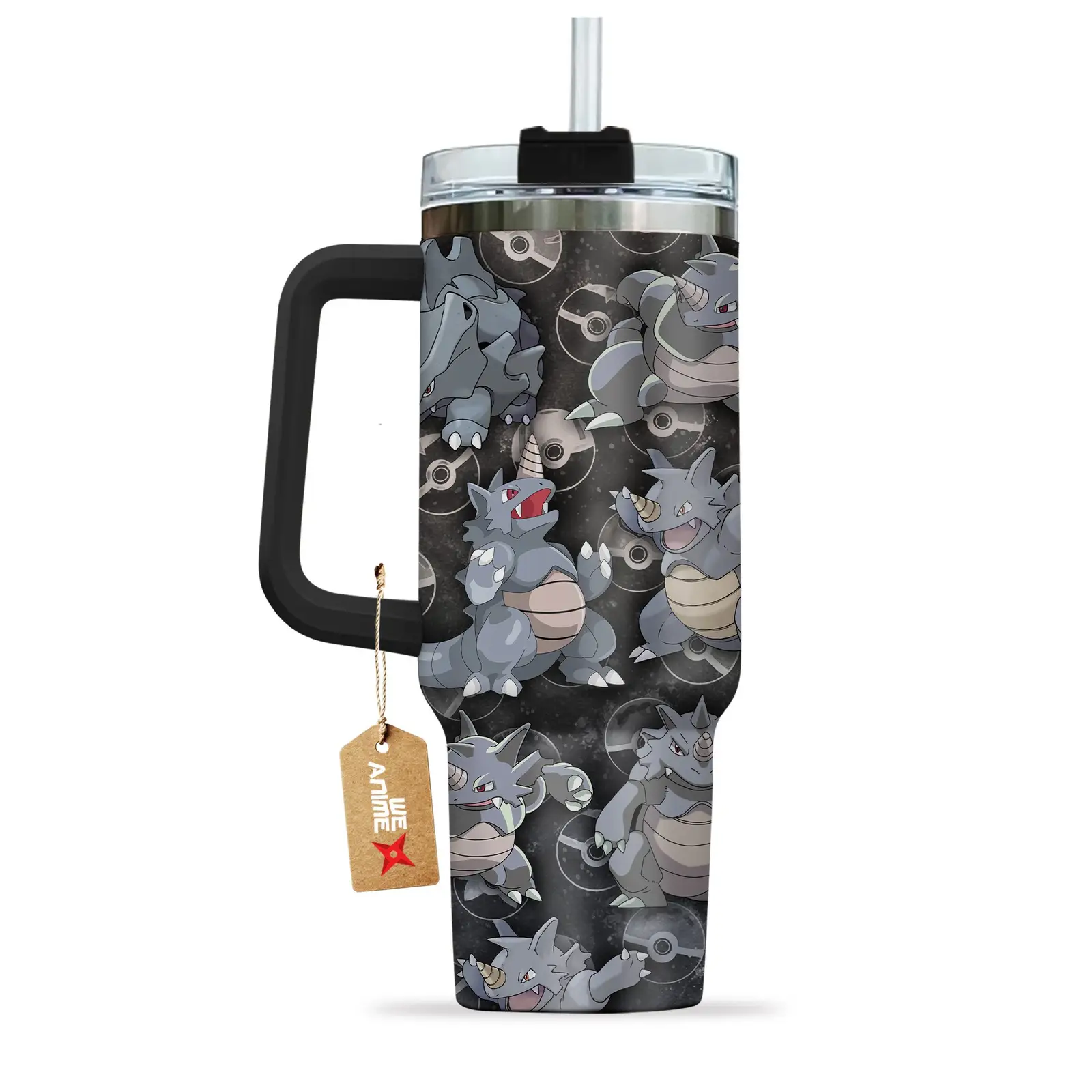 Rhydon Pokemon Anime Custom Quencher  40oz Stainless Steel Tumbler With Handle HG