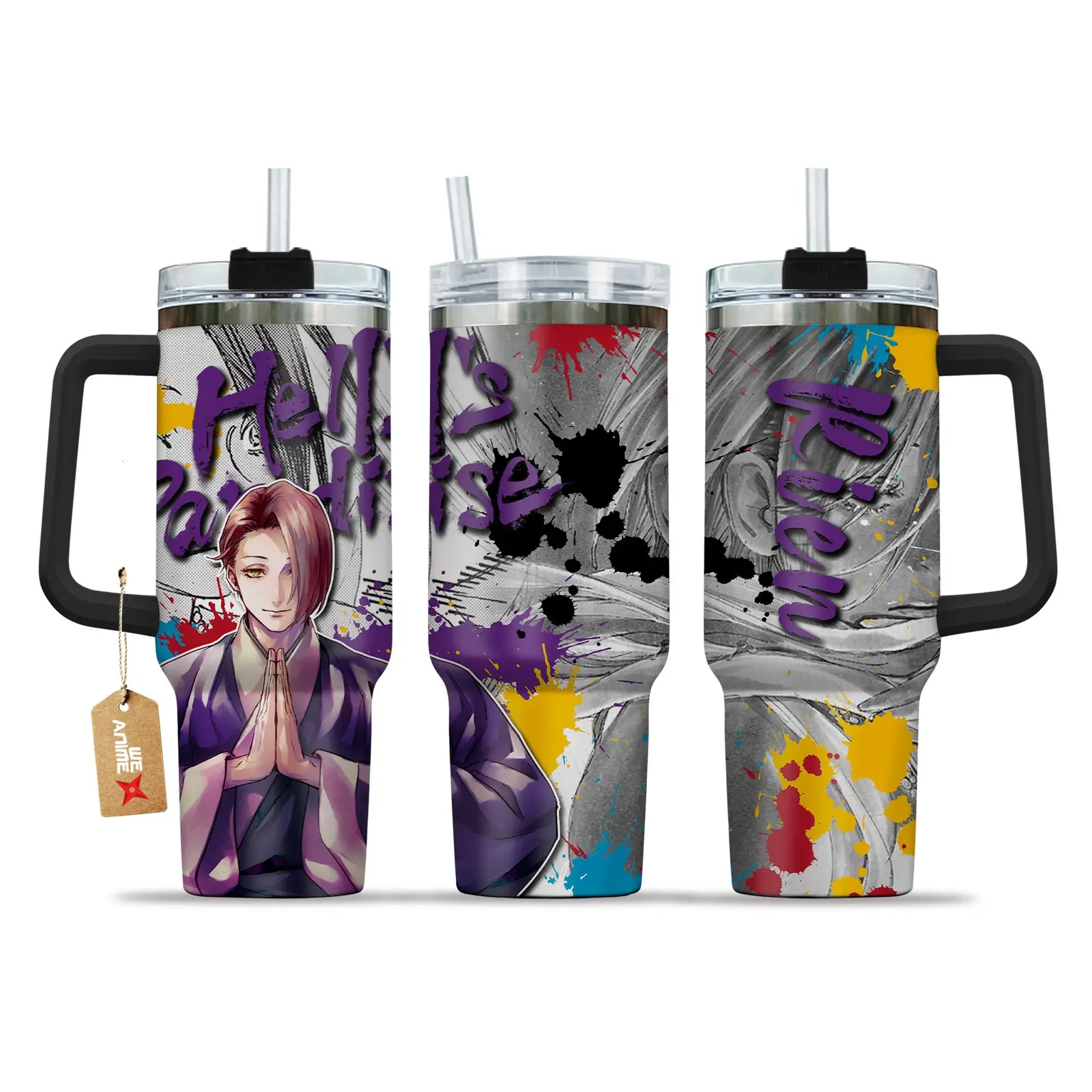 Rien HellParadise: Jigokuraku Anime?Custom  Quencher   40oz Stainless Steel Tumbler With Handle HG