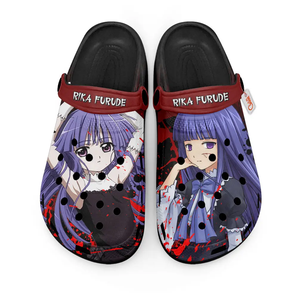 Rika Furude Horror Halloween Edition Custom Anime Clogs