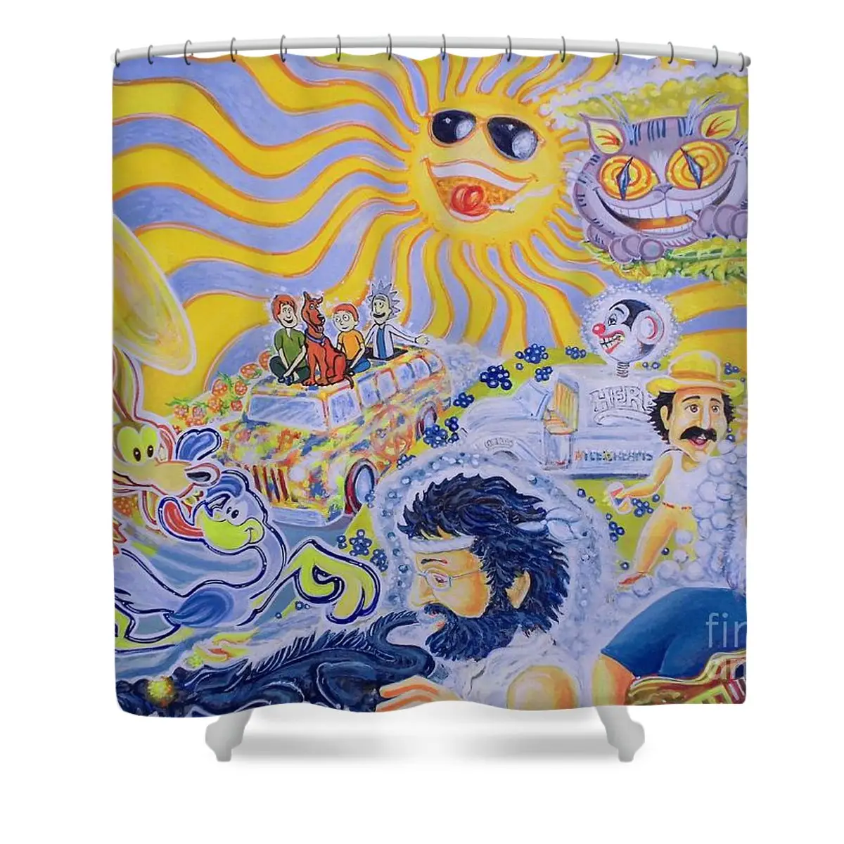 Rise and Grind Design Shower Curtain | Anime Shower Curtains