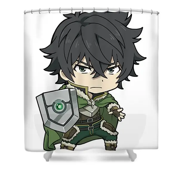 Rising Of The Shield Hero Naofumi Chibi Shower Curtain | Anime Shower Curtains
