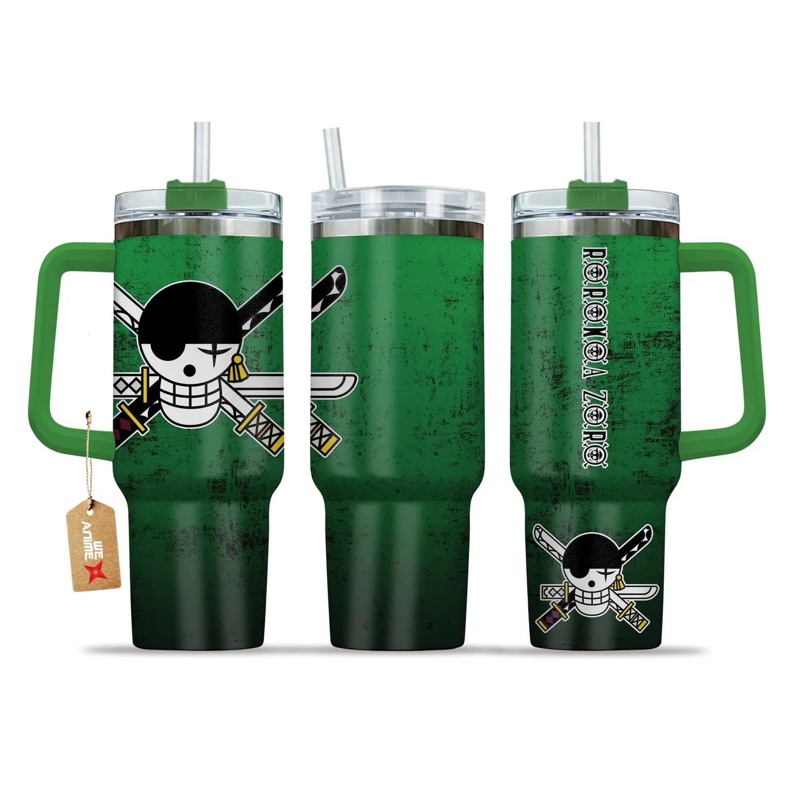 Roronoa Zoro  Custom NameOne Piece Anime Custom Quencher  40oz Stainless Steel Tumbler With Handle HG