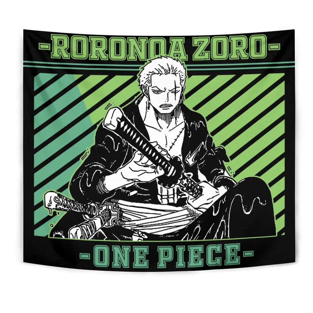 Roronoa Zoro Tapestry Custom Manga Style Anime Wall Decor