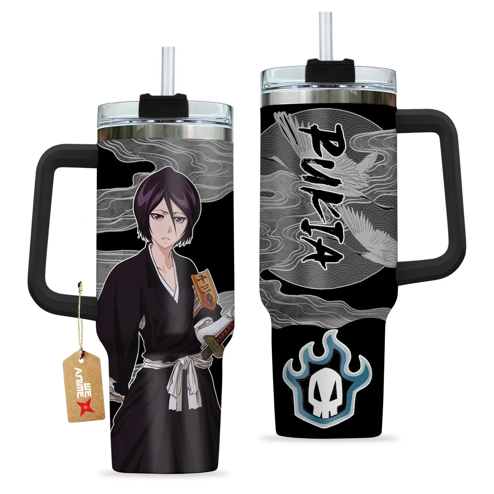 Rukia Kuchiki Bleach Anime Custom  Quencher   40oz Stainless Steel Tumbler With Handle HG