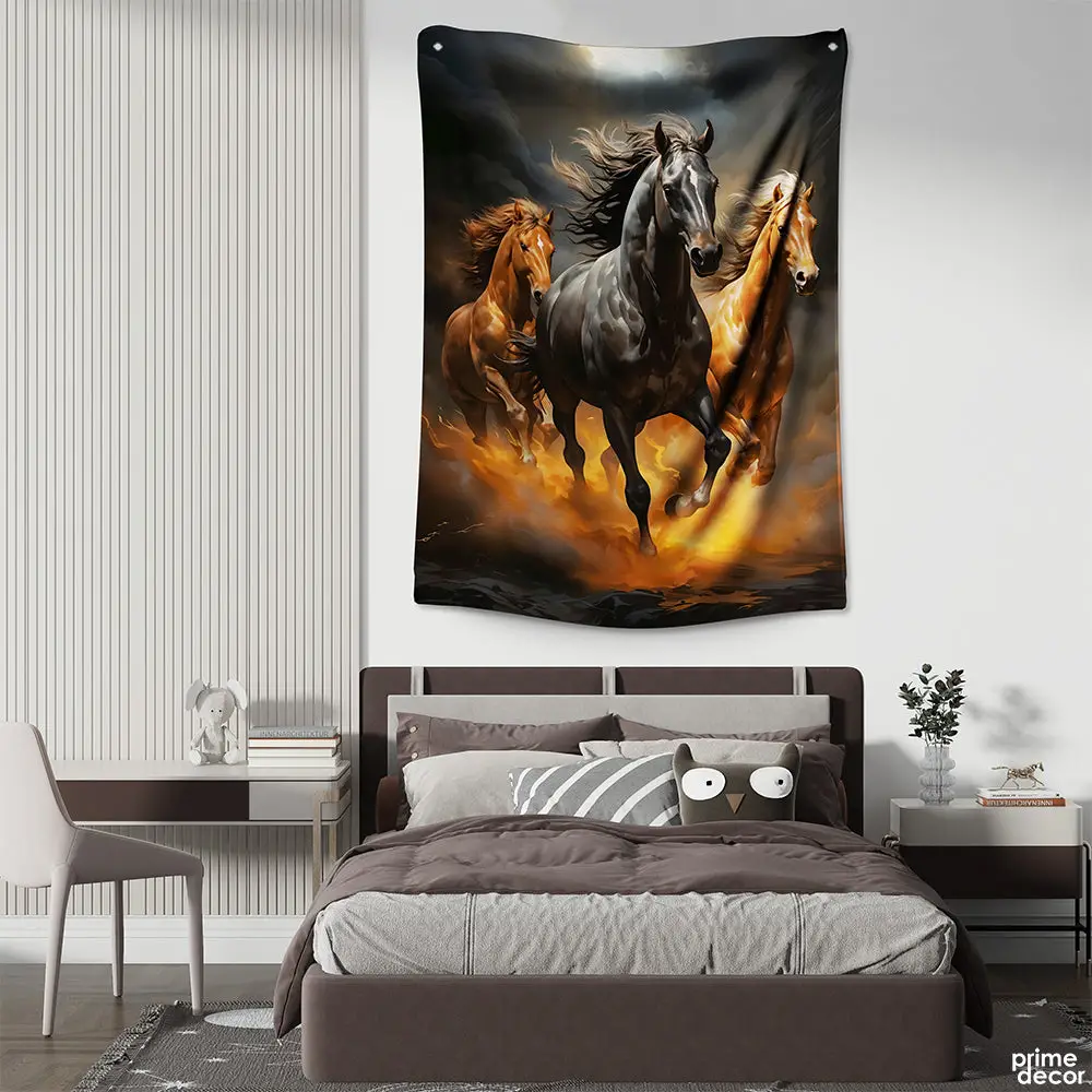 Running Wild Horses Vector | Animal Tapestry