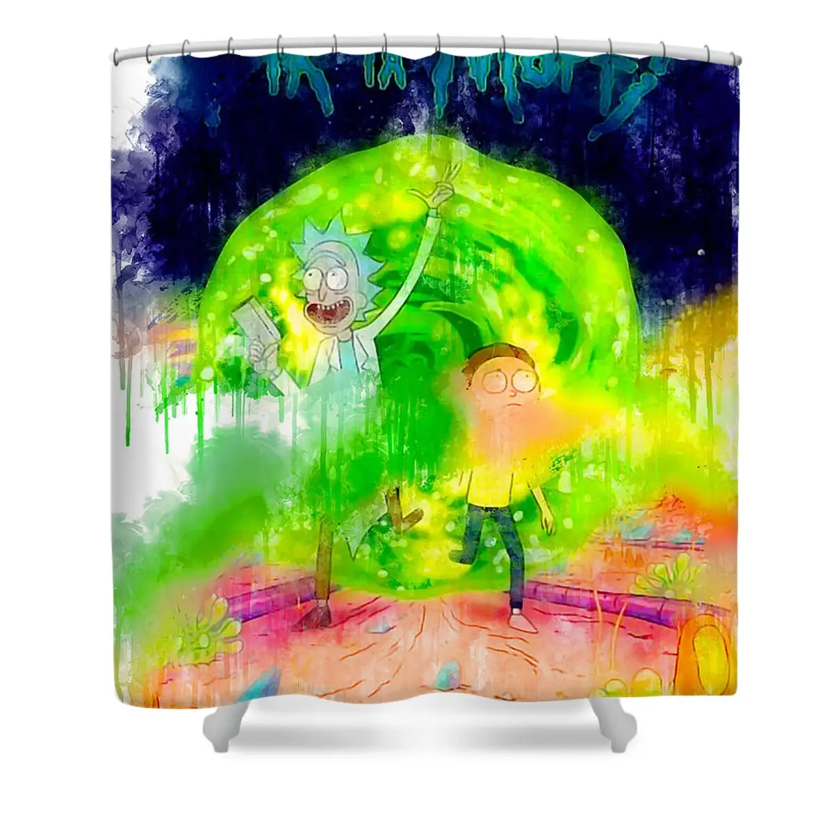 S04295 Tv Show Rick And Morty Shower Curtain | Anime Shower Curtains
