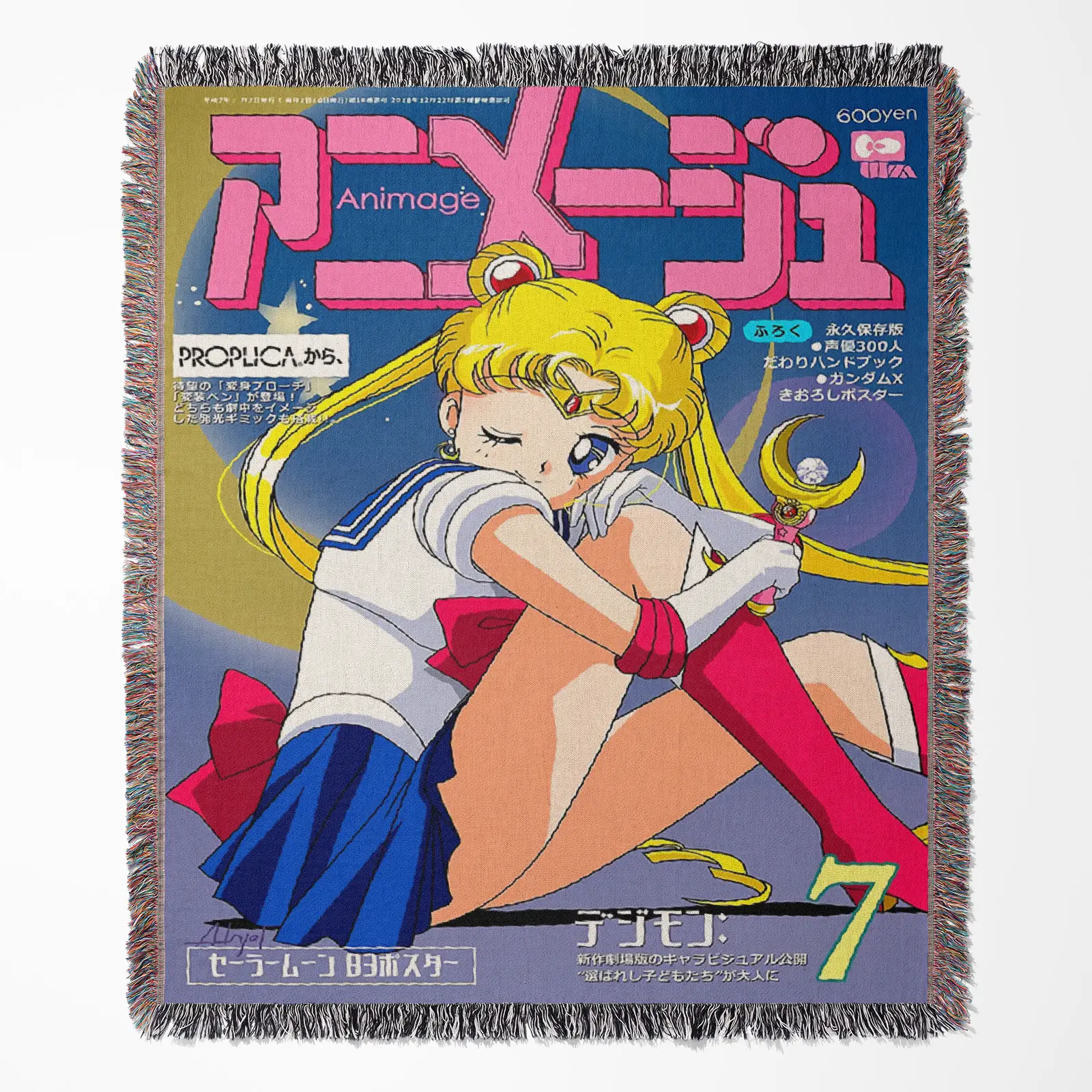 Sailor Manga Cover Woven Tapestry Throw Blanket – Iconic Wall Rug, Room & Home Decor