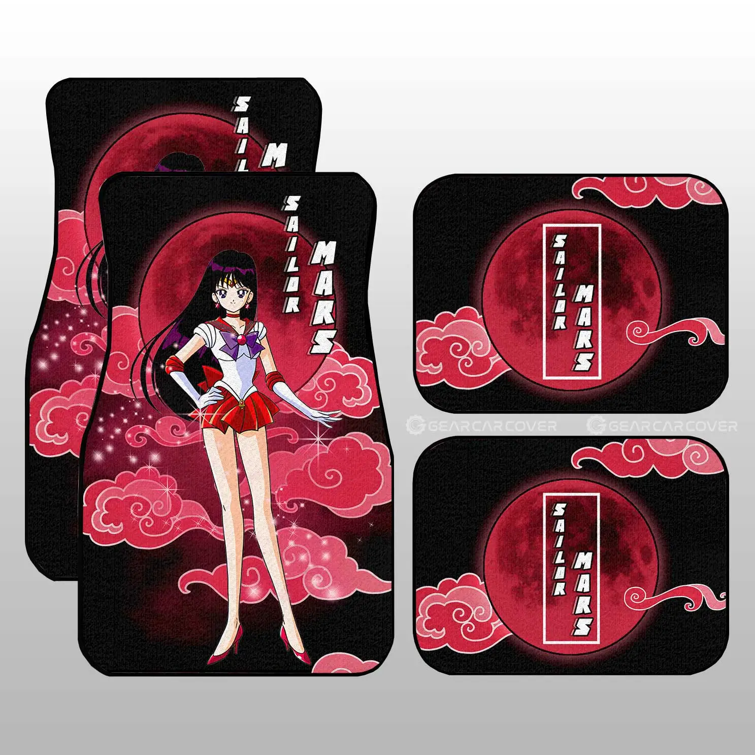 Sailor Mars Car Floor Mats Custom Sailor Moon Anime Car Interior Accessories