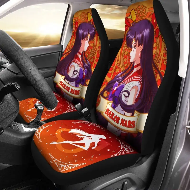 Sailor Mars Car Seat Covers Custom Sailor Moon Anime Car Accessories 