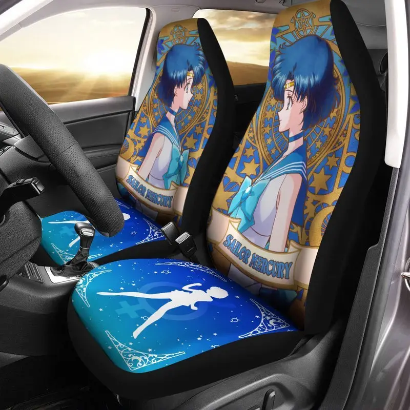 Sailor Mercury Car Seat Covers Custom Anime Car Accessories 