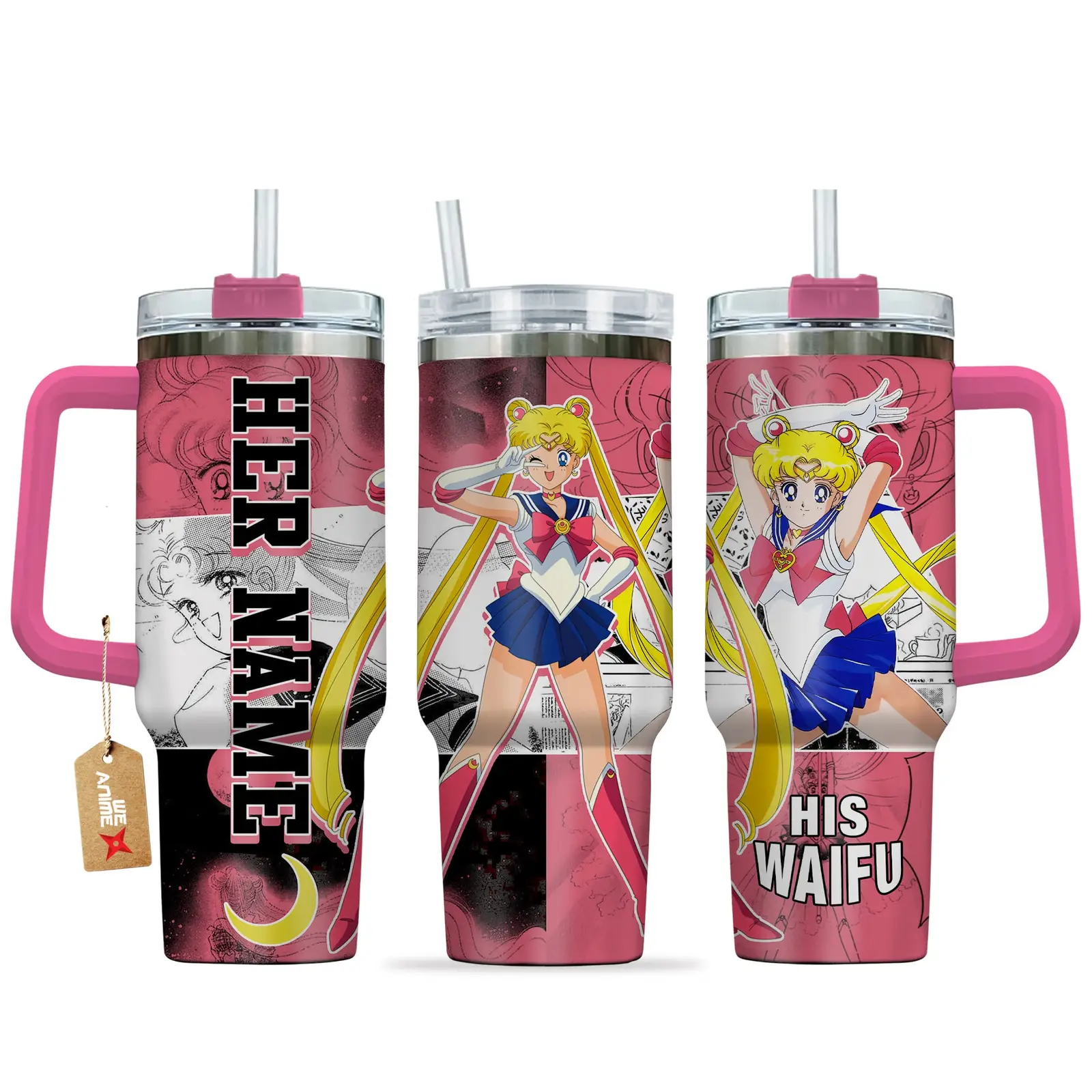 Sailor Moon - 40oz Travel Tumbler Name - Senpai Waifu Collection