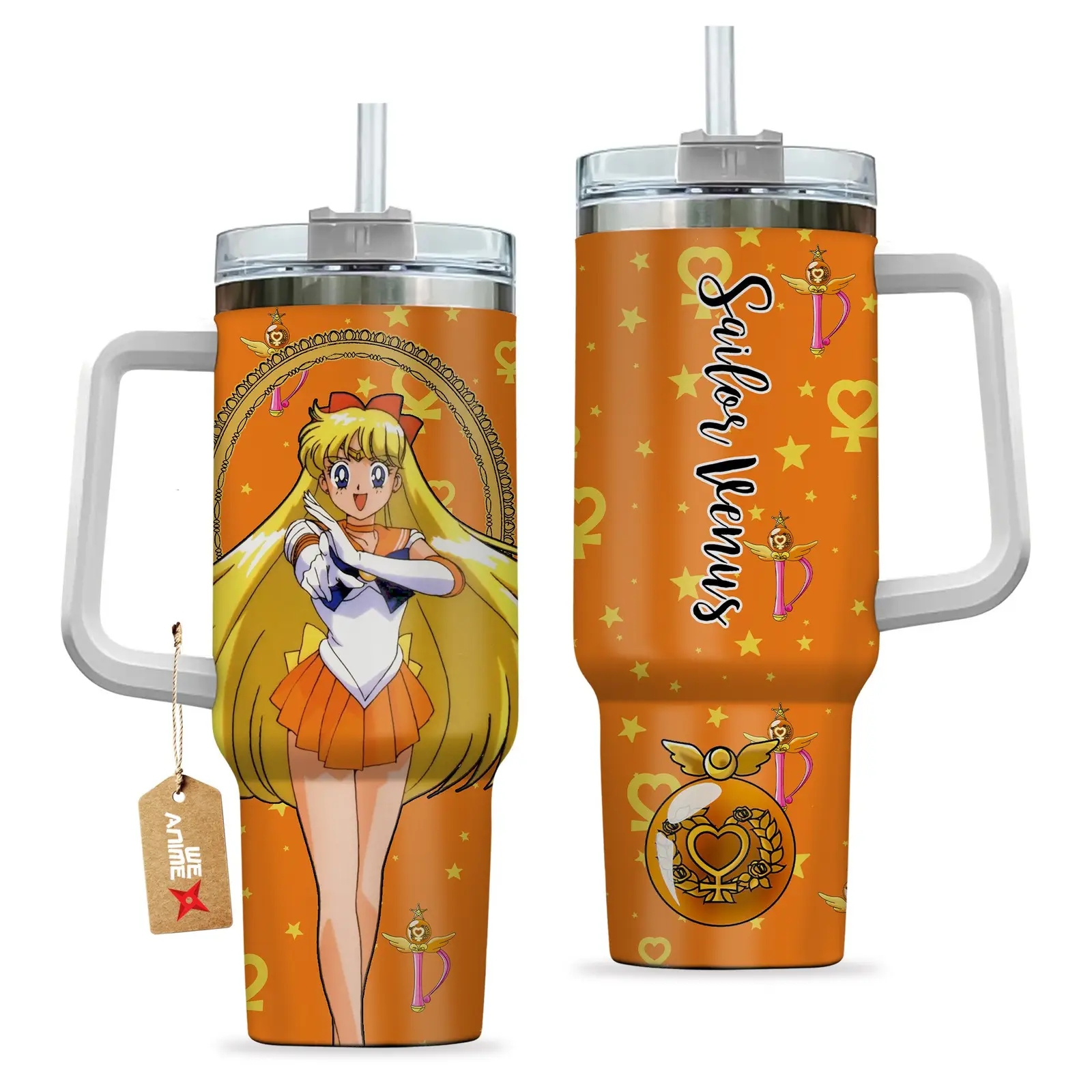 Sailor Venus Sailor Moon Anime Custom  Quencher   40oz Stainless Steel Tumbler With Handle HG