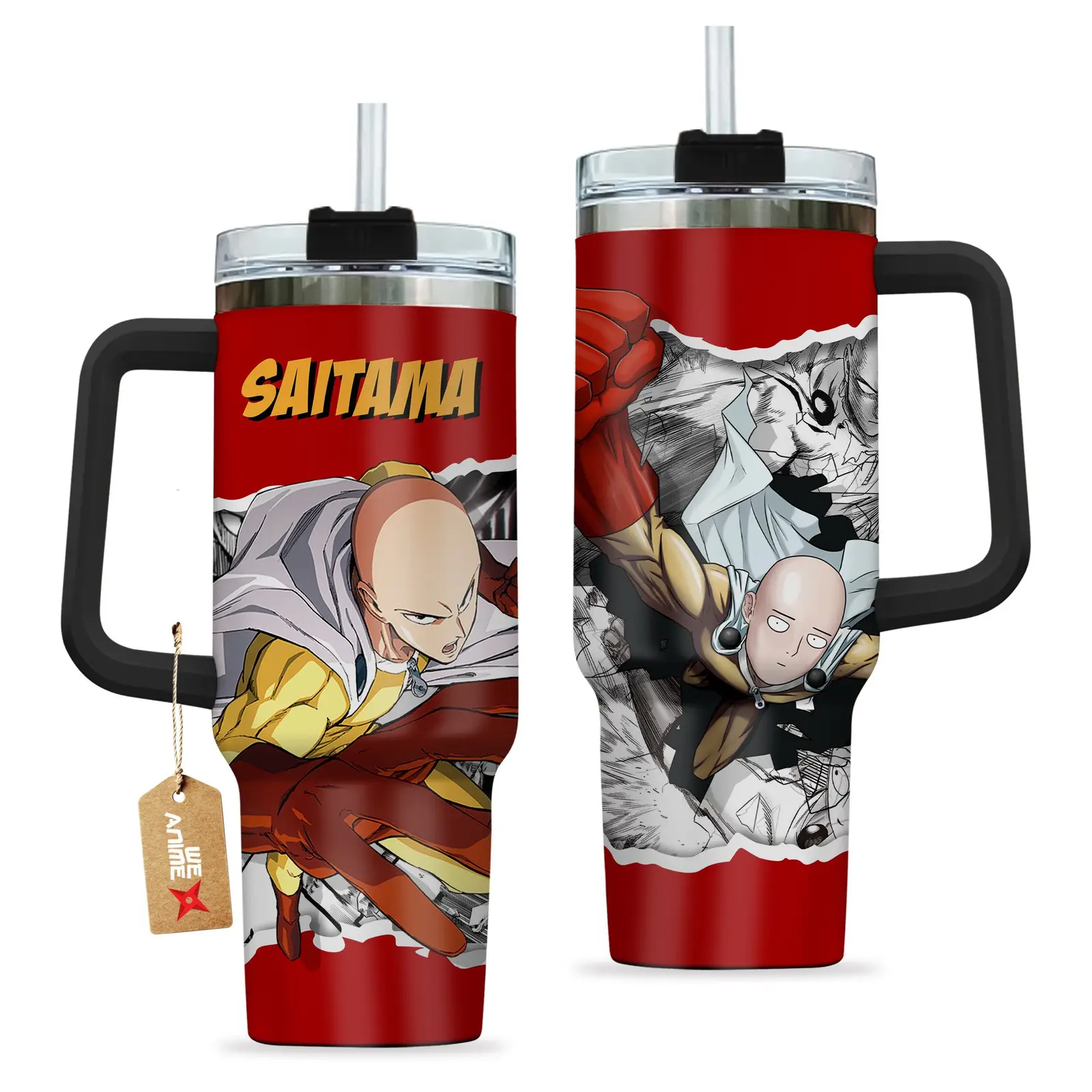 Saitama One-Punch Man Anime?Custom  Quencher   40oz Stainless Steel Tumbler With Handle HG