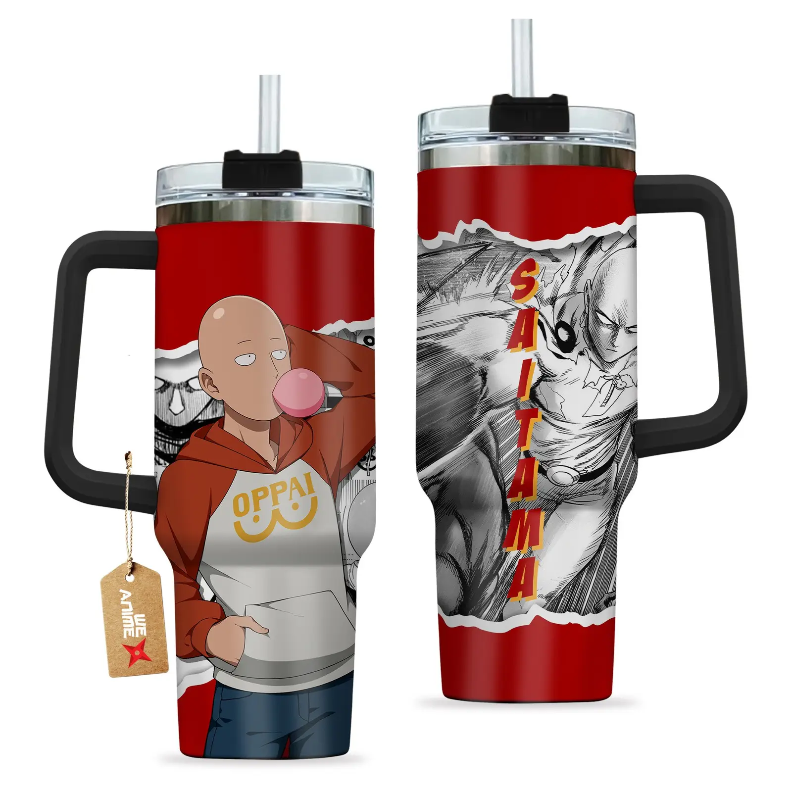 Saitama One-Punch Man Anime?Custom  Quencher   40oz Stainless Steel Tumbler With Handle HG