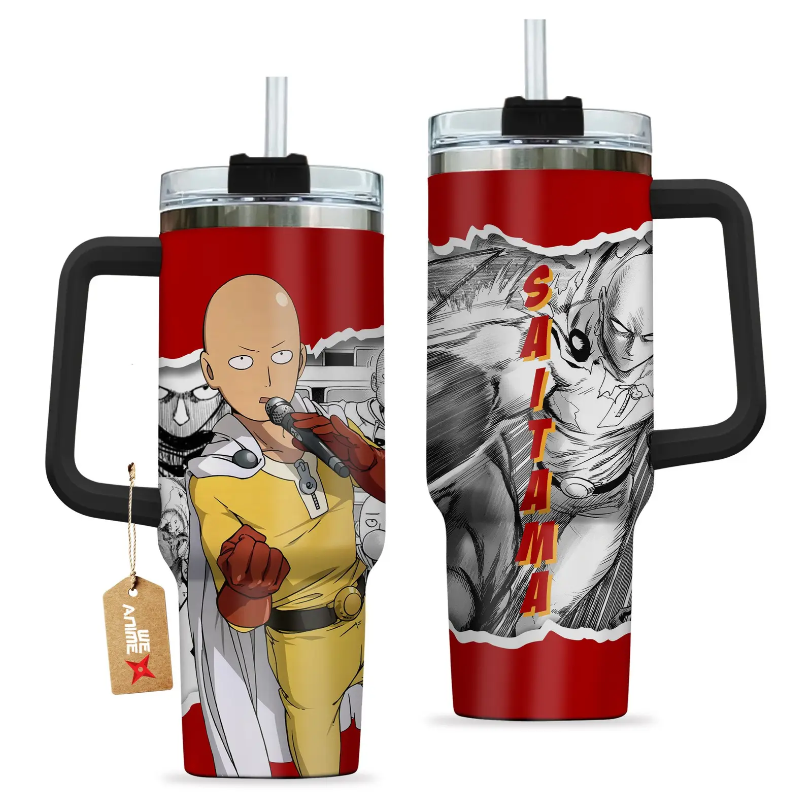 Saitama One-Punch Man Anime?Custom  Quencher   40oz Stainless Steel Tumbler With Handle HG