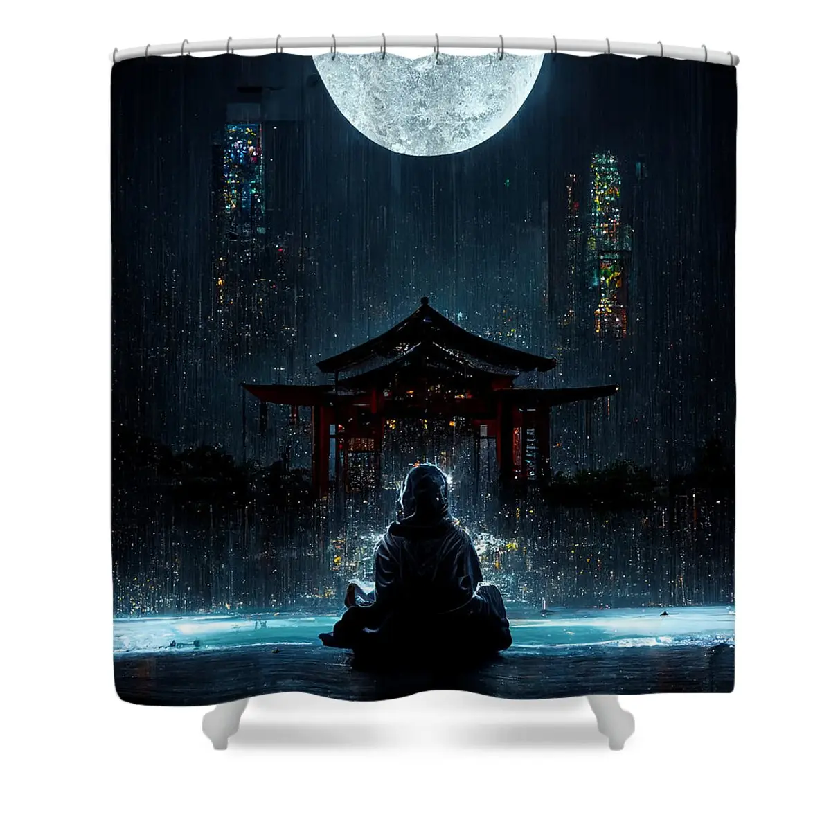 Samurai Art Shower Curtain | Anime Shower Curtains