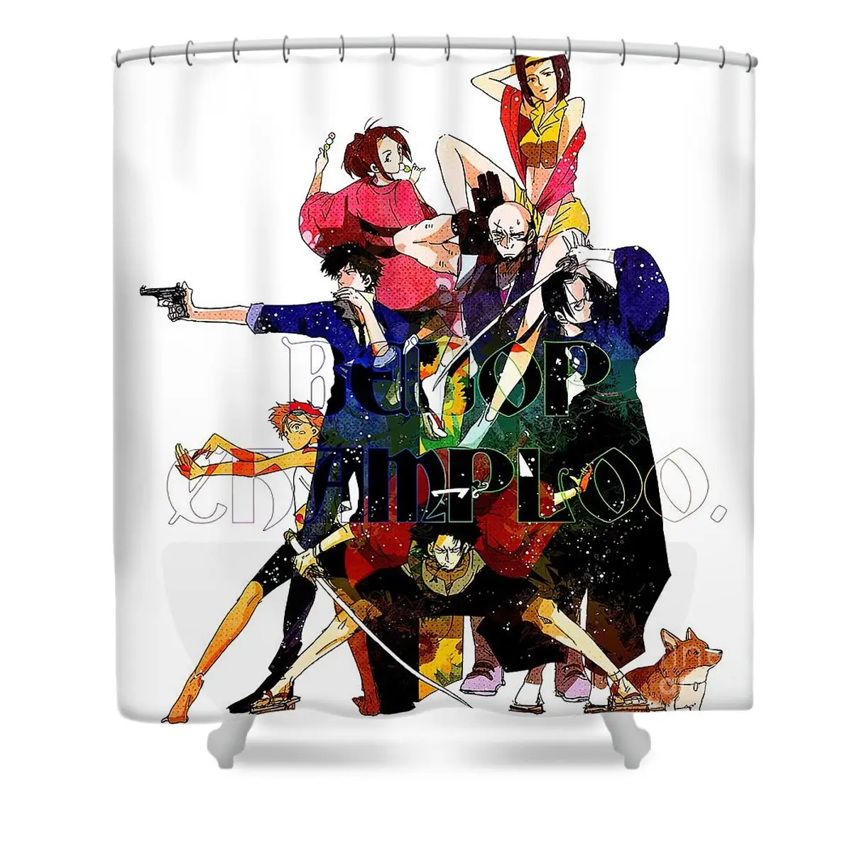Samurai Champloo Vs Cowboy Bebop Shower Curtain | Anime Shower Curtains