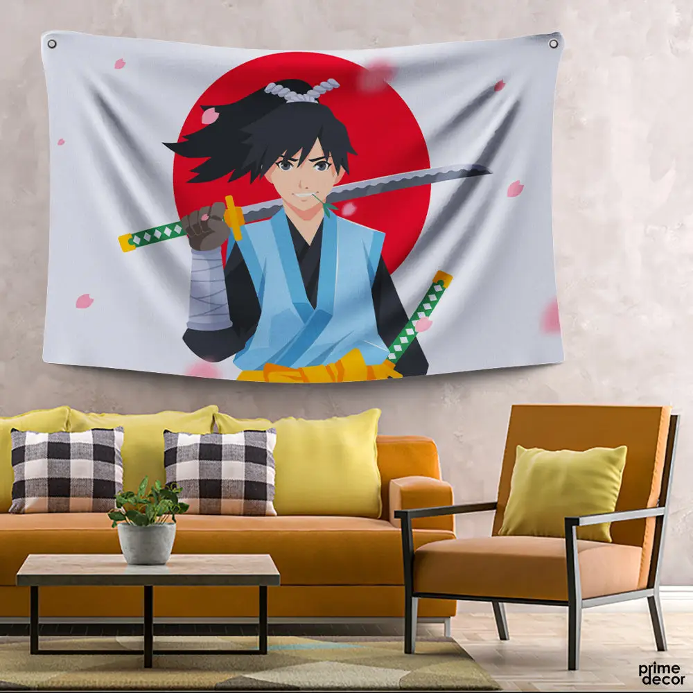 Samurai Illustration | Anime Tapestry