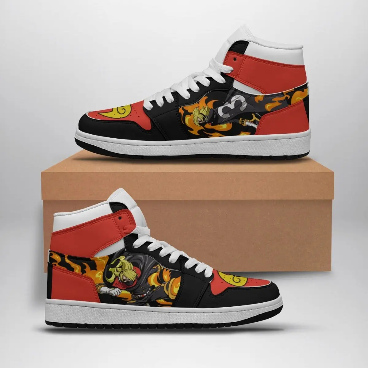 Sanji Germa Suit Stealth Black One Piece Air Jordan 1 Shoes