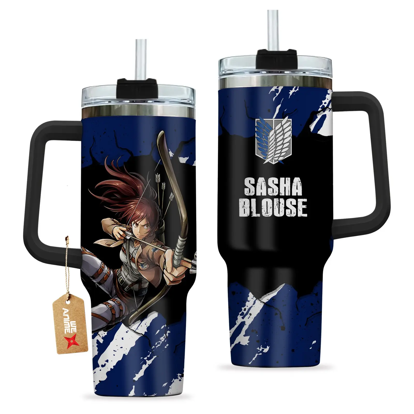 Sasha Blouse Attack on Titan Anime Custom  Quencher   40oz Stainless Steel Tumbler With Handle HG
