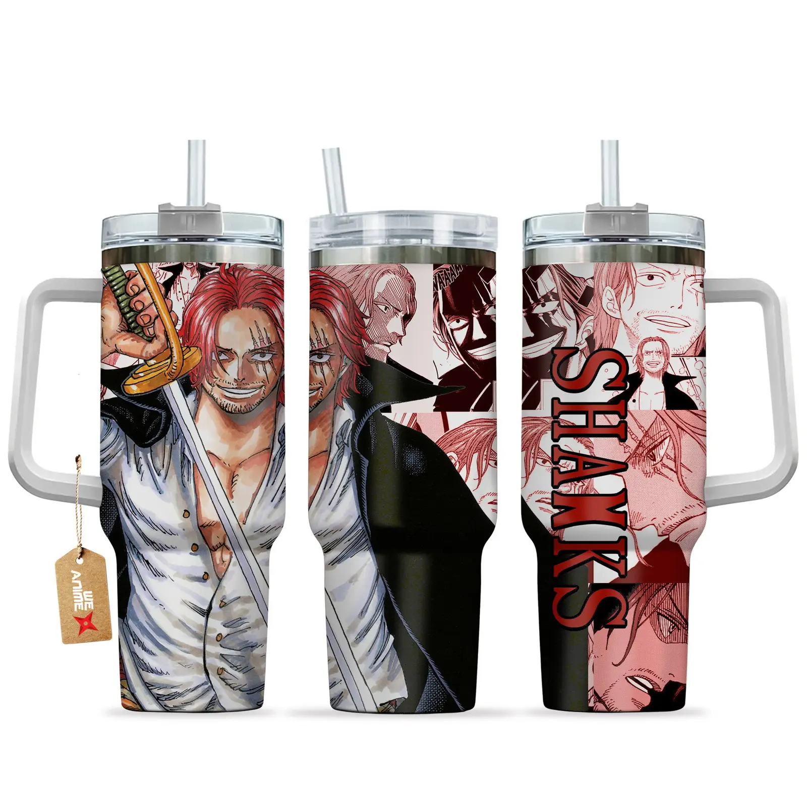 Shanks One Piece Anime  Custom Quencher  40oz Stainless Steel Tumbler With Handle HG