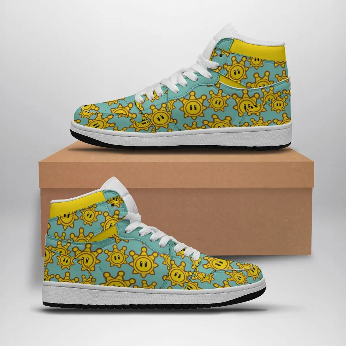 Shine Sprite Super Mario Bros Air Jordan 1 Shoes