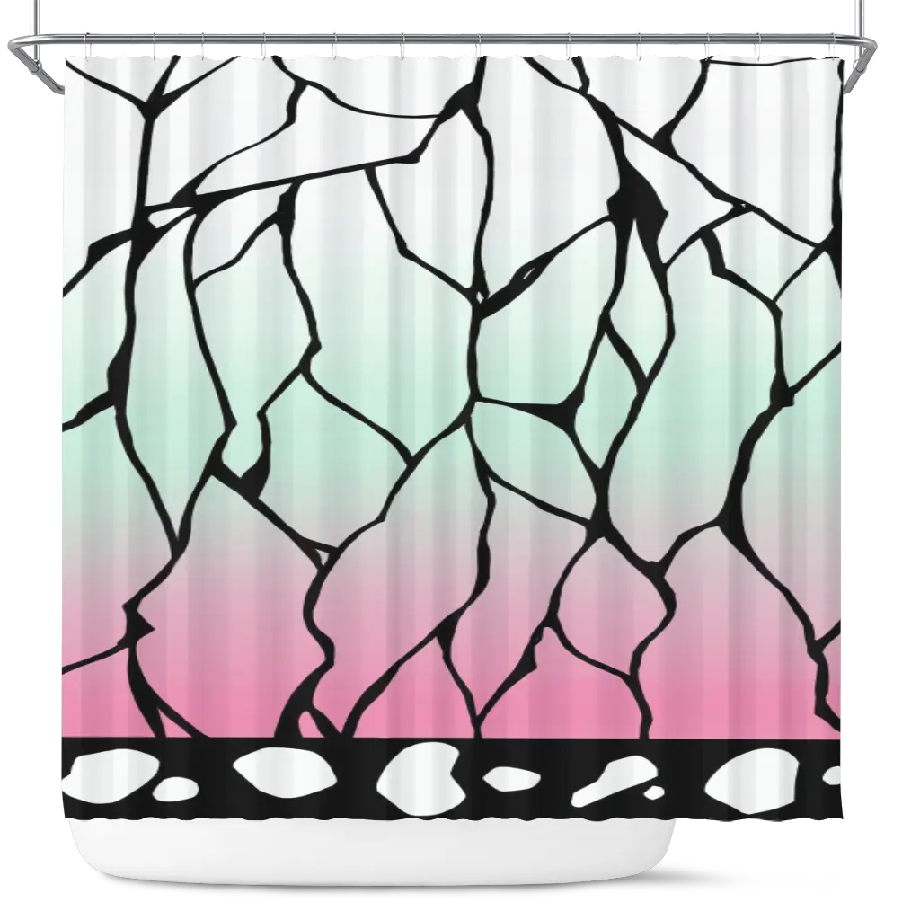 Shinobu Butterfly Pattern Demon Slayer Kimetsu No Yaiba Anime Shower Curtain