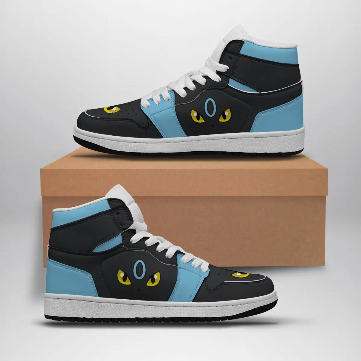 Shiny Umbreon Face Pokemon Air Jordan 1 Shoes