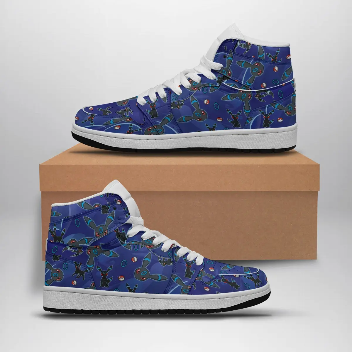 Shiny Umbreon Pattern Pokemon Air Jordan 1 Shoes