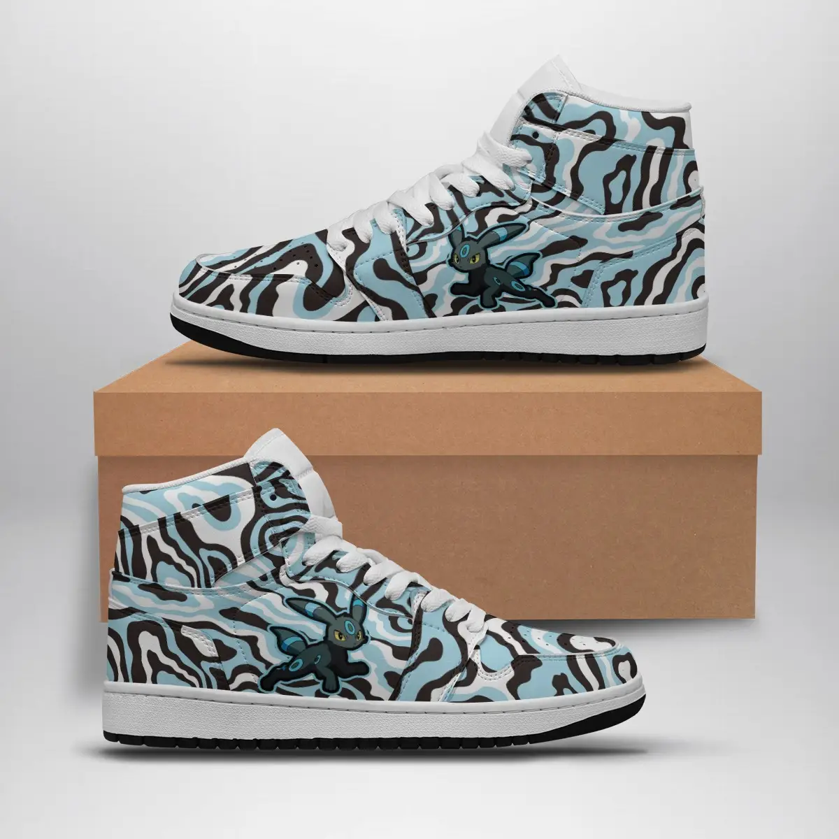 Shiny Umbreon Trippy Pokemon Air Jordan 1 Shoes