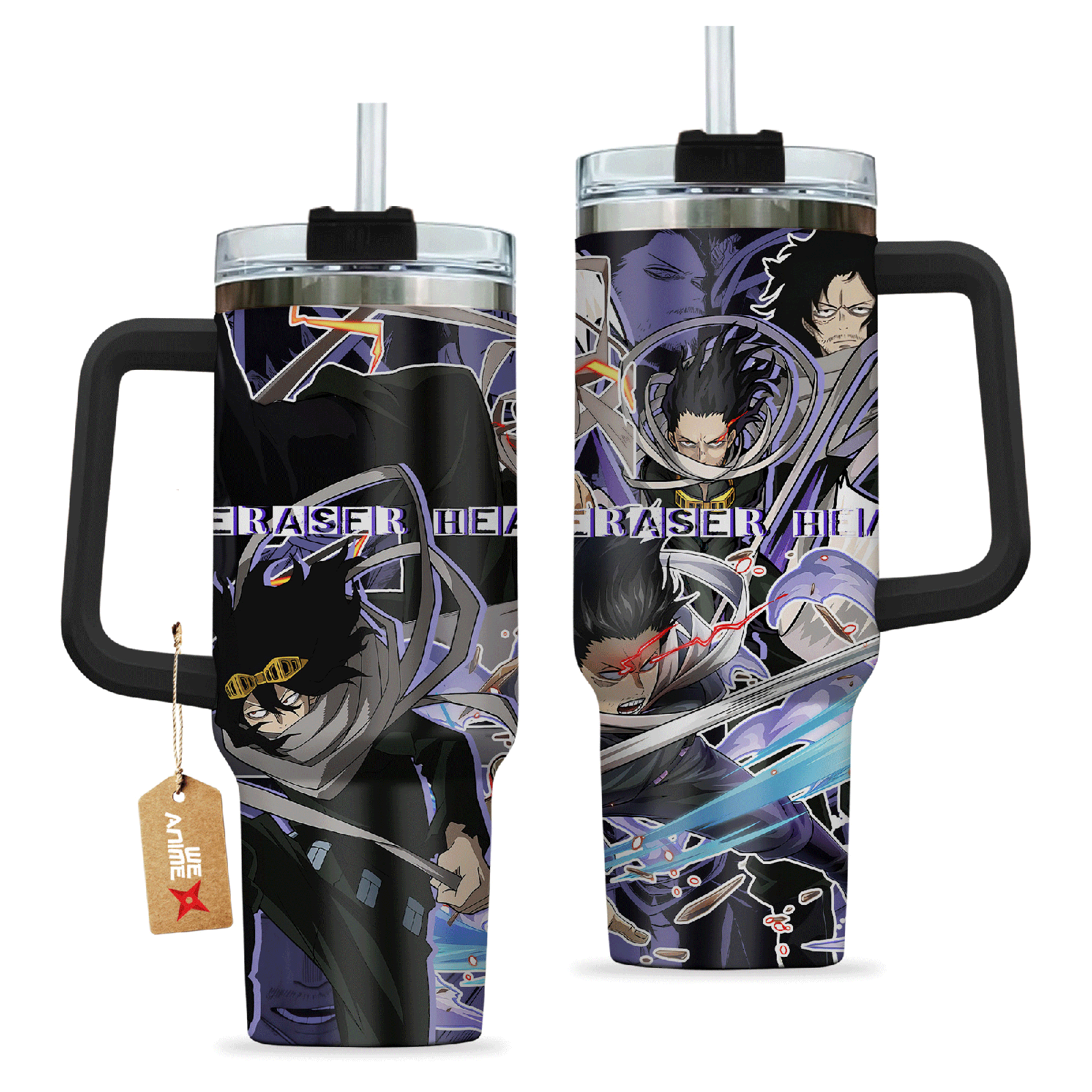 Shota Aizawa Eraser Head Boku no H3ro Acad3mia Anime Custom  Quencher   40oz Stainless Steel Tumbler With Handle HG