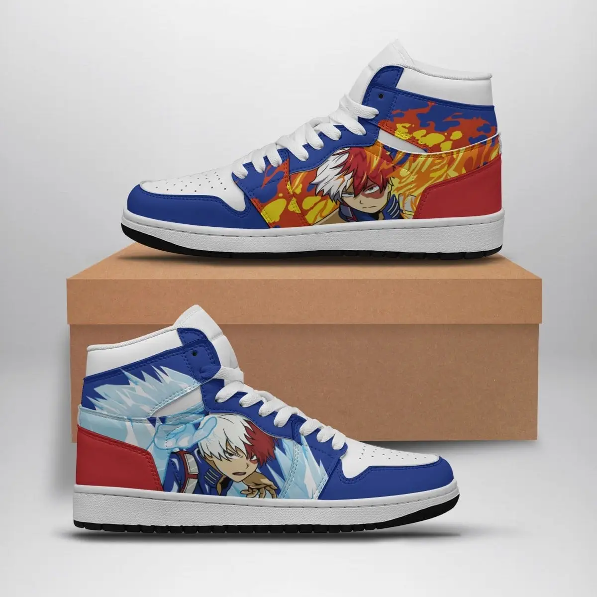 Shoto Fire and Ice My Hero Academia Air Jordan 1 Shoes