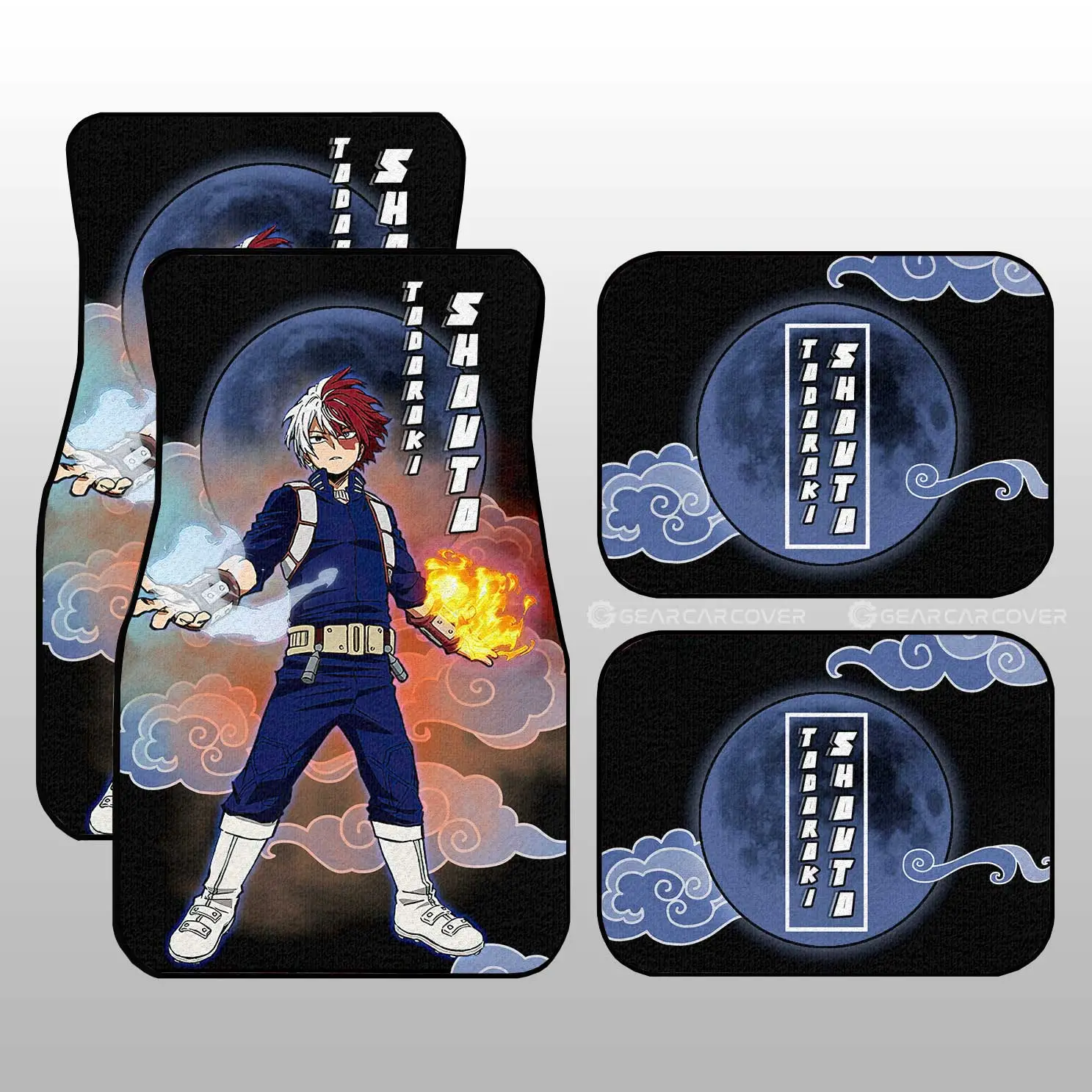 Shoto Todoroki Car Floor Mats Custom Anime My Hero Academia Car Interior Accessories