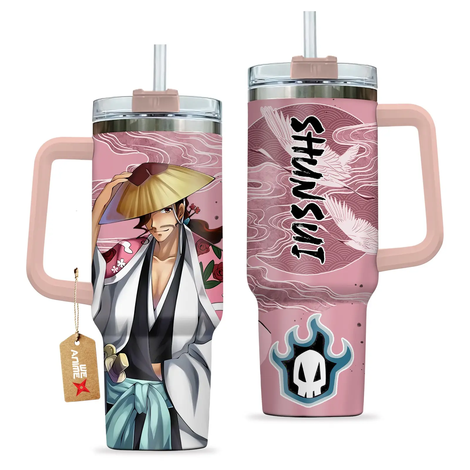 Shunsui Kyoraku Bleach Anime Custom  Quencher   40oz Stainless Steel Tumbler With Handle HG
