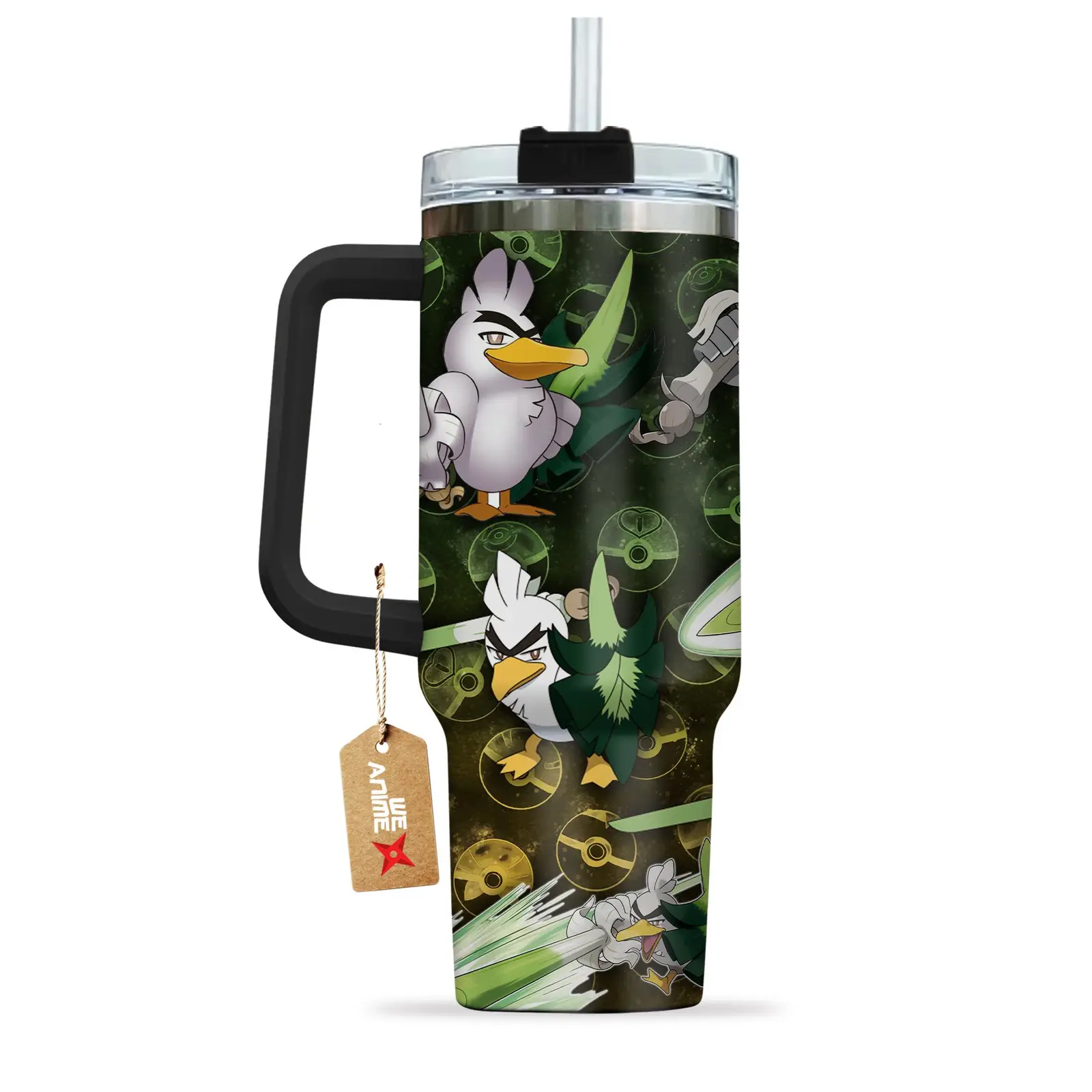 Sirfetch’d Pokemon Anime Custom Quencher  40oz Stainless Steel Tumbler With Handle HG