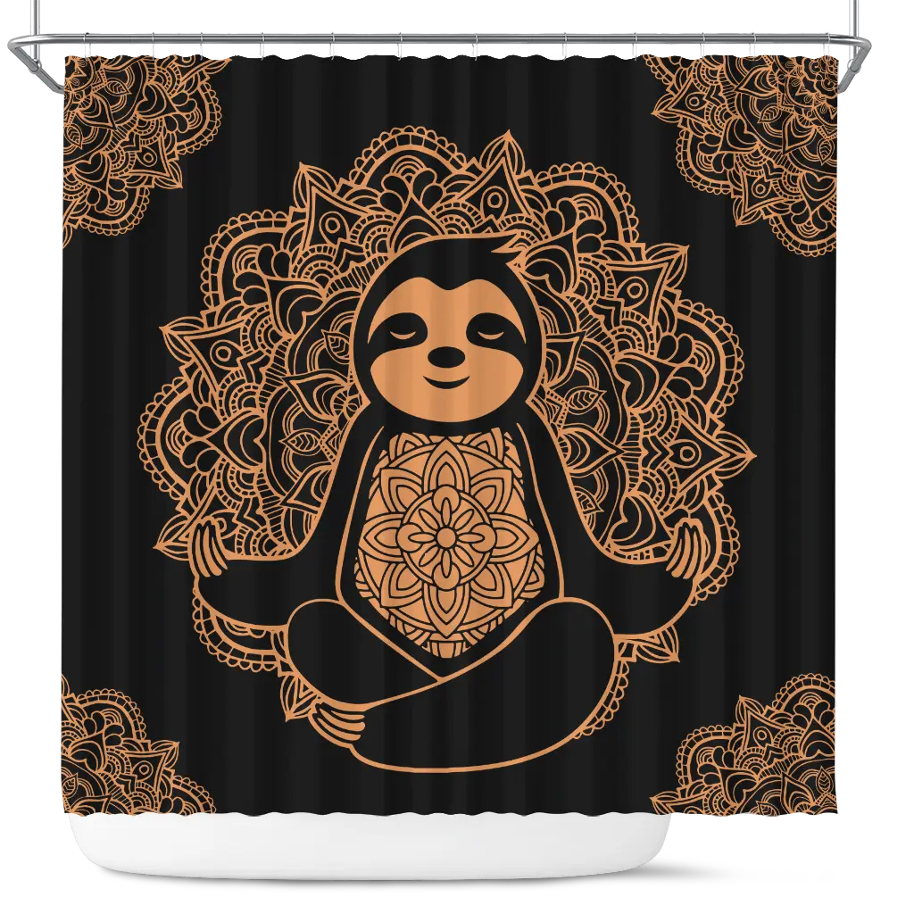 Sloth Yoga Mandala Shower Curtain