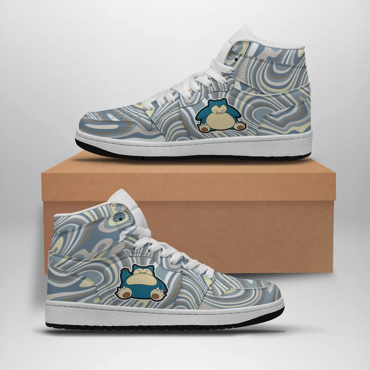 Snorlax Trippy Pokemon Air Jordan 1 Shoes