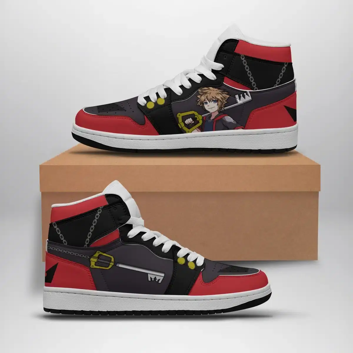 Sora Keyblade Kingdom Hearts Air Jordan 1 Shoes