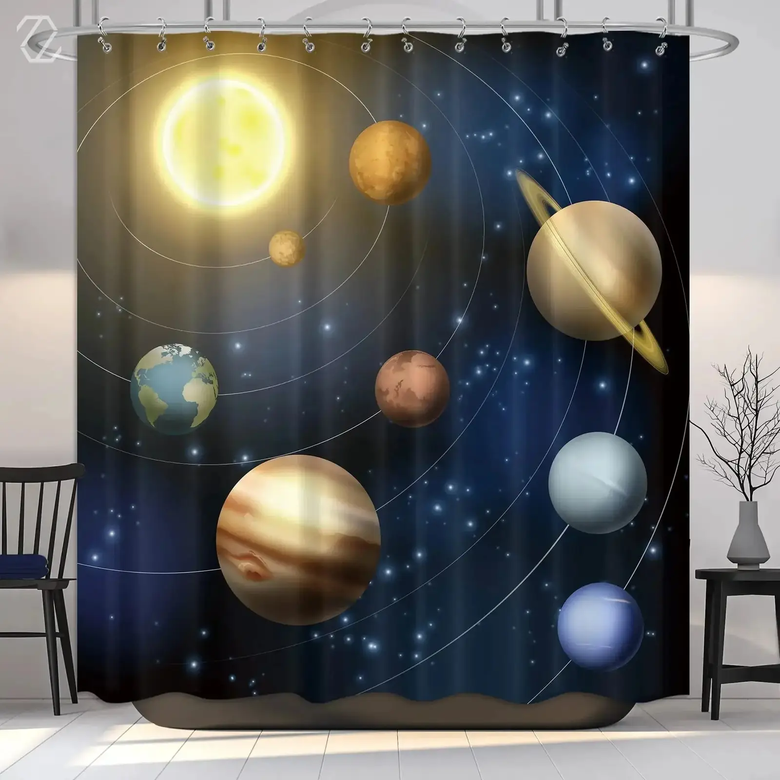 Space Shower Curtain