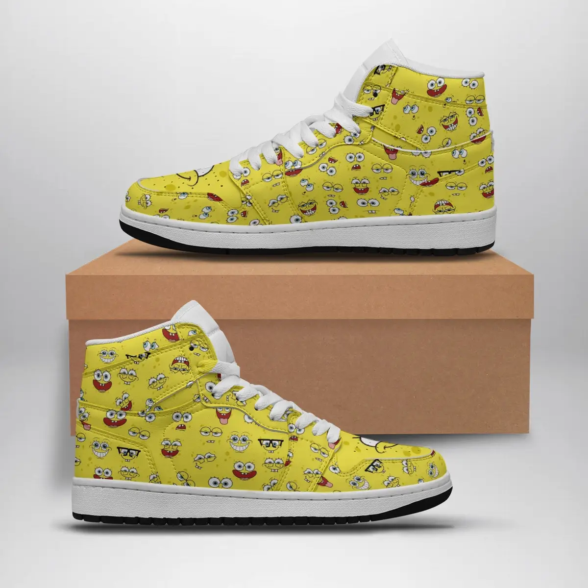 Spongebob Faces Spongebob Squarepants Air Jordan 1 Shoes