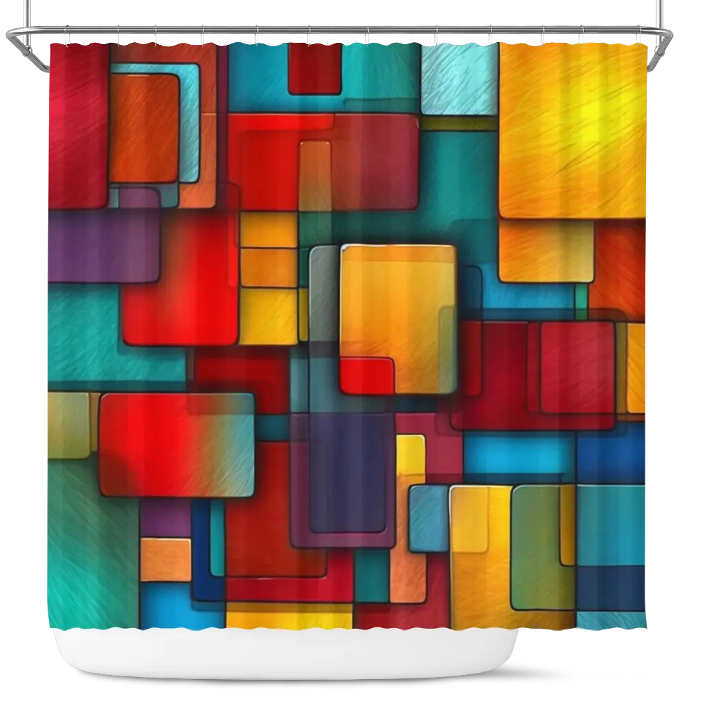 Spuare Color Shower Curtain