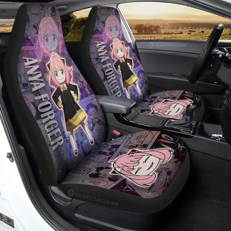 Spy x Family Anime Car Seat Covers Custom Anya Forger Galaxy Style Car Accessories 