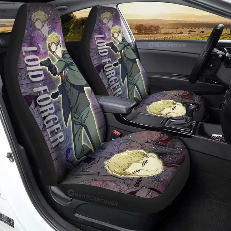 Spy x Family Anime Car Seat Covers Custom Loid Forger Galaxy Style Car Accessories 